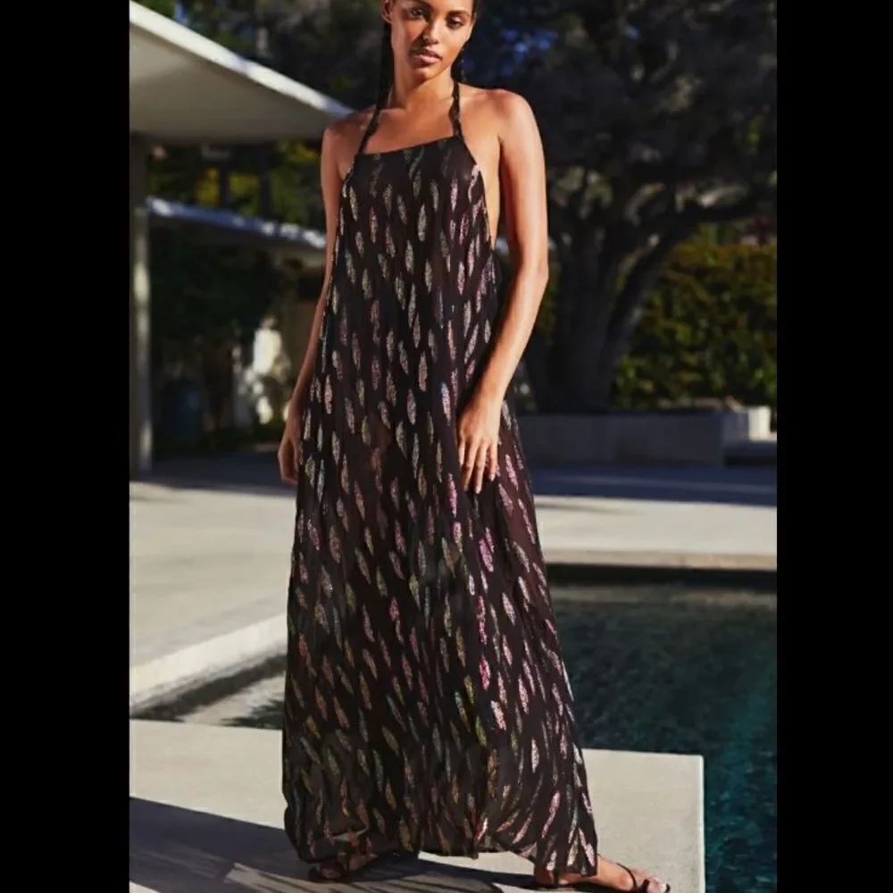 Anthropologie PQ Swim Metallic Maxi Dress NWT
